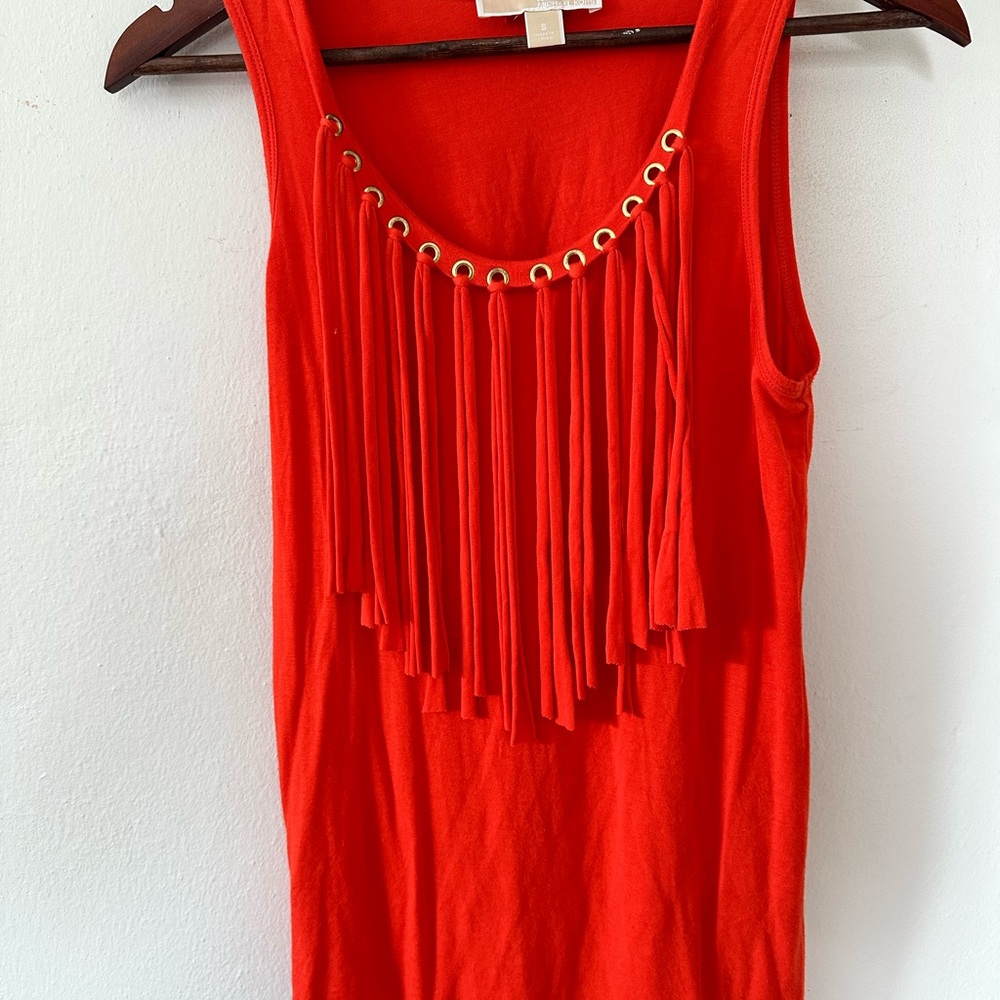 Vibrant Orange Fringe Top